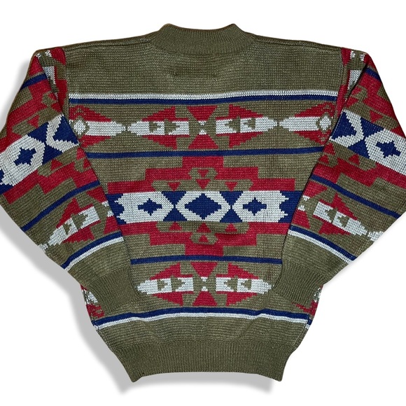 Vintage 90s Aztec Knit Sweater - Picture 3 of 5